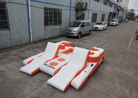 Orange 0.9mm PVC Tarpaulin Inflatable Floating Island For Water Sports