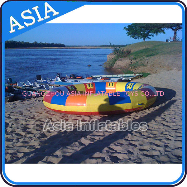 Waterproof 10 Person Round / Disc Inflatable Disco Boat Hot Welding With Blowers