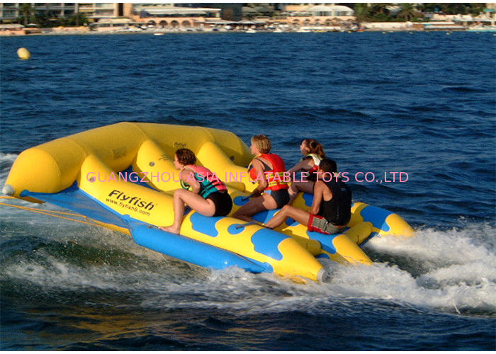 4 Riders Hot Air Welded Colorful Inflatable Flying Fish Towable Tube for Adults