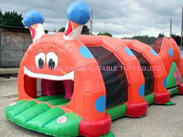 Red Inflatable Tunnel Maze, Thumb Caterpillar Play Tunnel For Kids