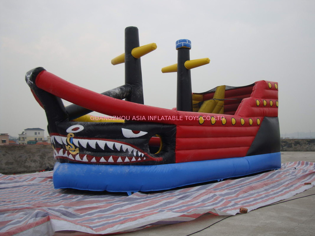 Giant Inflatable Fairground In Pirate Ship Design With Logo Printed For