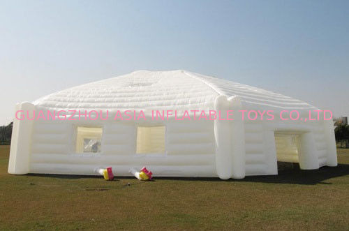 Outdoor huge white hexagon inflatable yurt for sport and party event