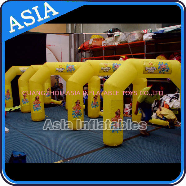 Yellow Inflatable Arch With Removable Banner For Promotion