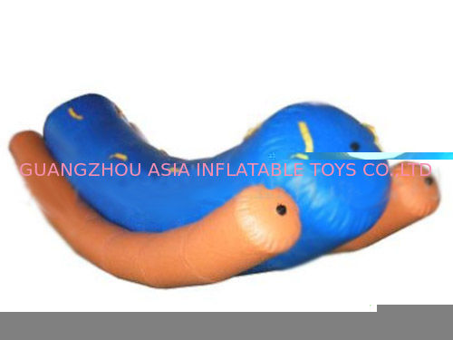 Anti-UV Blue And Orange Inflatable Totter Toy For Water Games In Aquatic Parks