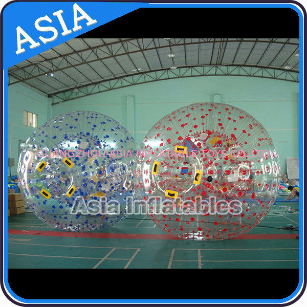 1.0mm PVC Used Land Zorbing Ball, Grass Zorb Ball With Color Strips