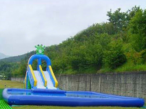outdoor inflatable pool with slide