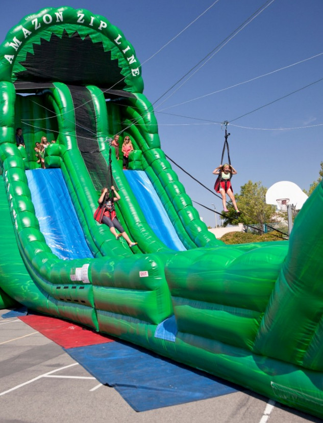 Outdoor Inflatable Backyard Zip Line For Kids Party ...