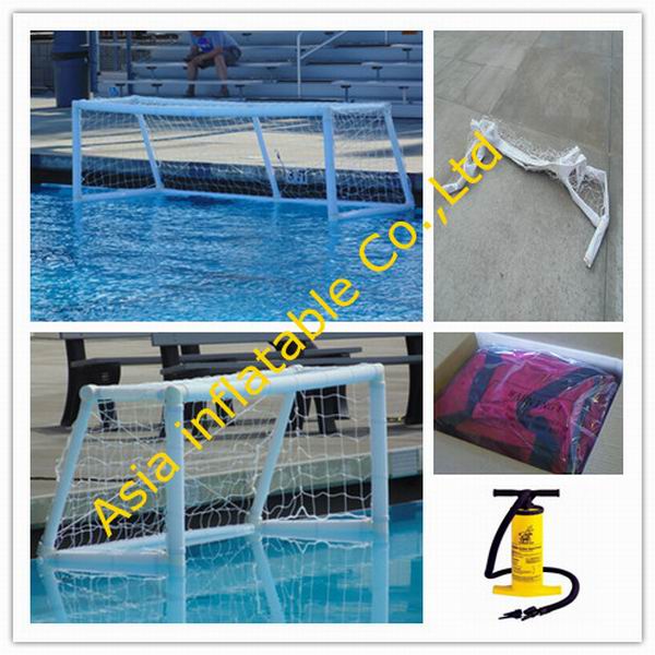 Pure White PVC Inflatable Water Sports , Pool Floating Water Polo Goals