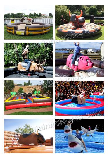 Sports Machine Rodeo Bull Water Park Inflatable Sports Games , Inflatable Bull Rodeo Machine