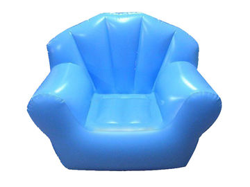 Comfortable Light Blue Pvc Tarpaulin Inflatable Chair Sofa For One People