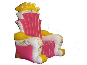 Hot Melding Pink 0.9mm Pvc Tarpaulin Inflatable  King Chair Sofa For Advertising