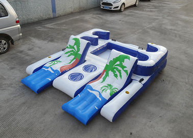 Party Inflatable Floating Island For Beach Vacation , Inflatable Lounge For Lake