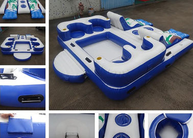 Party Inflatable Floating Island For Beach Vacation , Inflatable Lounge For Lake