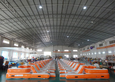 Orange 0.9mm PVC Tarpaulin Inflatable Floating Island For Water Sports