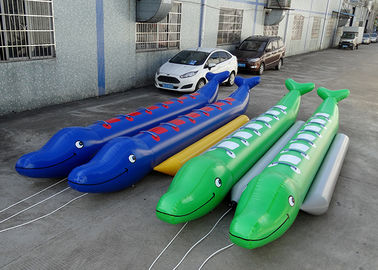 10 Passenger In-Line Red Shark Towable Inflatable Banana Boat For Sale Beach Toy