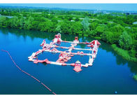 White And Red Inflatable Floating Water Obstacle / Outdoor Water Sports Park