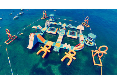 Safe Ocean Inflatable Water Park / Commercial Floating Water Playground