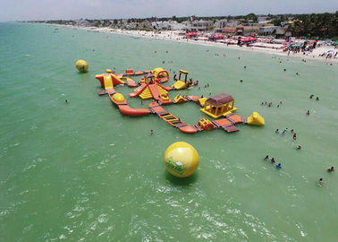 Mayan Beach Inflatabled Aqua Park / Floating Obstacle Course For Rental