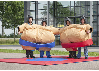 Sumo Wrestler Inflatable Amusement Park , Fancy sticky Dress Costume Suit