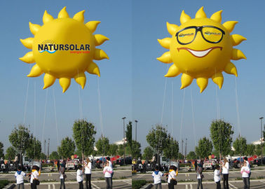 Sun Shaped Custom Inflatable Helium Balloons And Blimps 0.18mm PVC Material