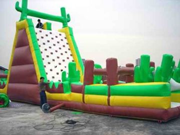 Large-Scale Inflatable Rock Climbing Wall With Slde And Pool For Entertainment