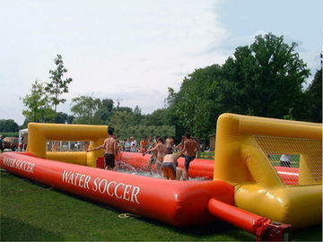 Adult Hot Welding Inflatable Soap Soccer Field / Interactive Inflatable Water Games