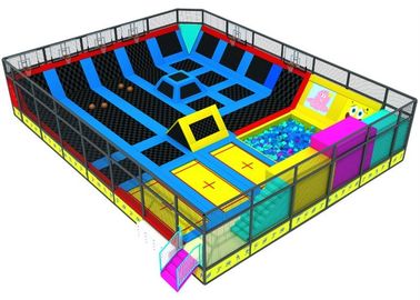 Childrens Bounce Trampoline Park With Ninja Warrior Course And Climbing Wall