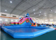 Amusement Inflatable Water Parks With Slide 420D Polyester Coated PVC Waterproof