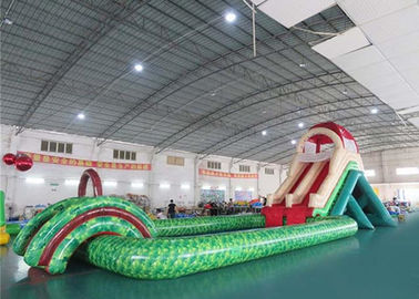 Amusement Inflatable Water Parks With Slide 420D Polyester Coated PVC Waterproof