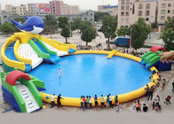 Customized Inflatable Water Parks Swimming Pool Slides For Land