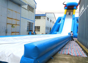 Crazy Blue Inflatable Dragon Theme Dry And Wet Slide With PVC Material