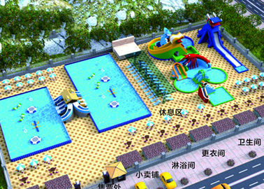 Outdoor Entertainment Inflatable Water Parks / Commercial Water Slide