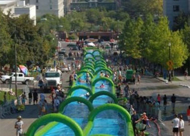 Outdoor Inflatable Slide The City Huge Water Slide 2 Lanes Quadruple Stitching