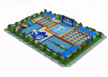 Big Inflatable Water Park For Adults / Blow Up Water Slide With Pool