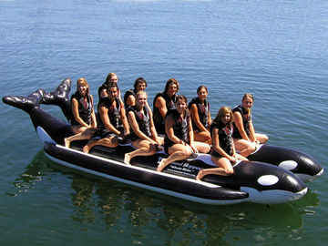 High Quality Large Inflatable Whale Boat For Many Persons , Inflatable Water Games