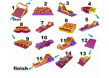 0.55mm PVC Tarpaulin Inflatable Obstacle Challenges / 5km Inflatable Run