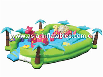 Inflatable Fair Land With Palm Tree Model For Kids Amusement Games