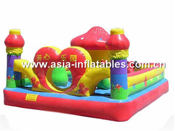 Inflatable Funcity Wiht Pillars And Mushroom House For Chilren Amusemenr Games