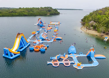 TUV Inflatable Water Park Aqua Park Island For Beach , Sea , Ocean