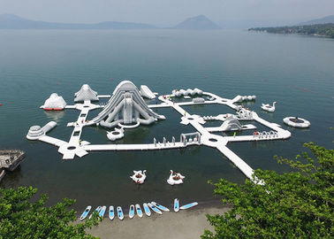 Lake Inflatable Floating Water Park Equipment , Inflatable Water Games