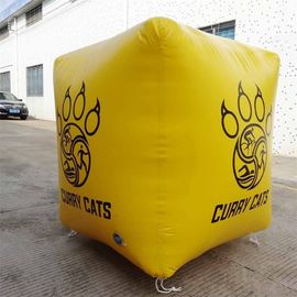 Cube Shape Tarpaulin Marker 0.9mm PVC Inflatable Buoys Customized Logo