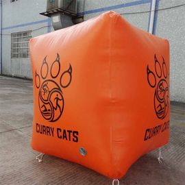 Cube Shape Tarpaulin Marker 0.9mm PVC Inflatable Buoys Customized Logo