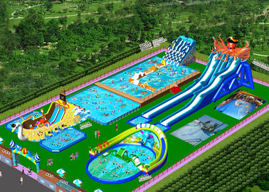 Giant Removable Inflatable Water Park With Slide For Commercial Activities