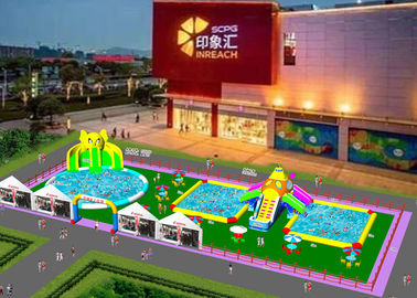 Customized Size Inflatable Water Park With Protection Coating EN71-1-2-3