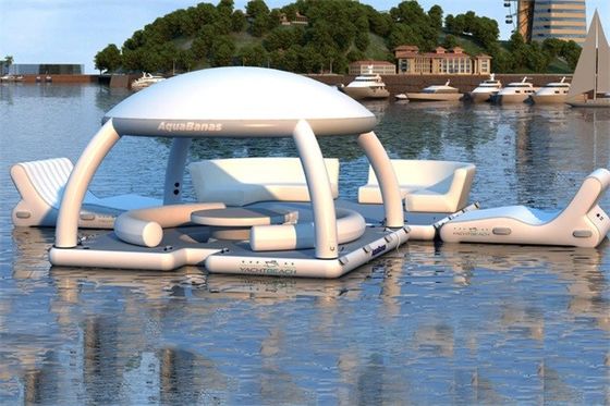 Drop Stitch Grey Leisure 6m Inflatable Floating Island