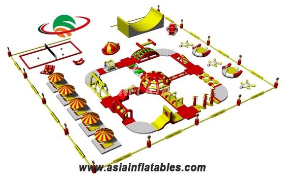 Customized Color kids Inflatable Water Park For Sports Arenas