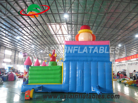 Anti Ruptured 8 X 6M Colorful Clown Theme Inflatable Fun City