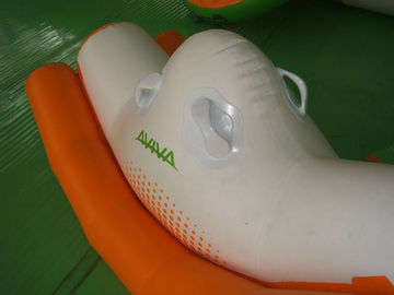 Orange And White Inflatable Rocker With Single Tube For Water Games Amusement