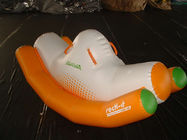 Orange And White Inflatable Rocker With Single Tube For Water Games Amusement
