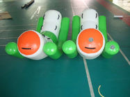 4 Seats Inflatable Totter Tube In Green And White For Water Games Amusement